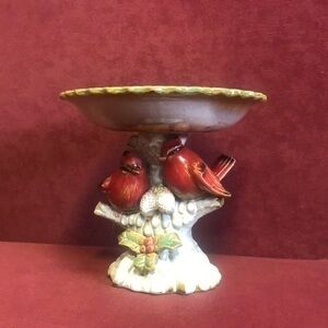 Vintage/Unique Ceramic Cardinal Bird Holder Dish